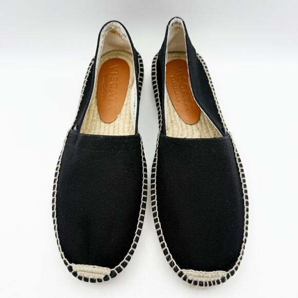 VISCATA Mens Sitges Espadrille Flats EU 42 US 9 Black Slip On NIB - Picture 10 of 12